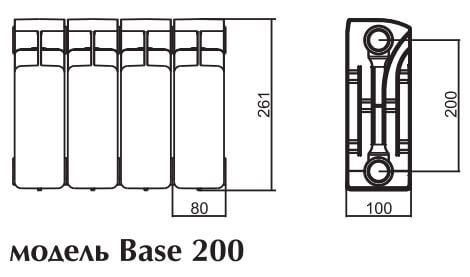Rifar Base 200 07 секций биметаллический секционный радиатор