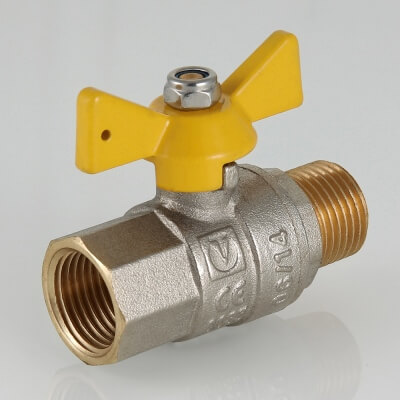 Valtec Valgas 1/2" Кран шаровый газовый внутренняя/наружная резьба рукоятка бабочка