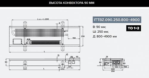 Itermic ITTBZ 090-2600-250 внутрипольный конвектор