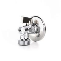 Elsen Кран шаровой латунный угловой для стиральных машин с розеткой 1/2" - 1/2", ручка - бабочка