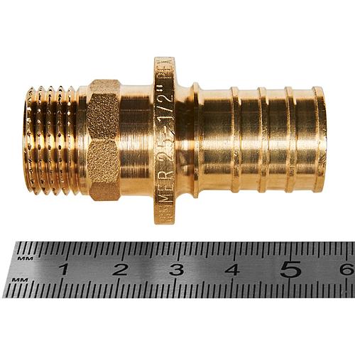 ROMMER Переходник с наружной резьбой 25xG1/2 для трубы из сшитого полиэтилена осевой