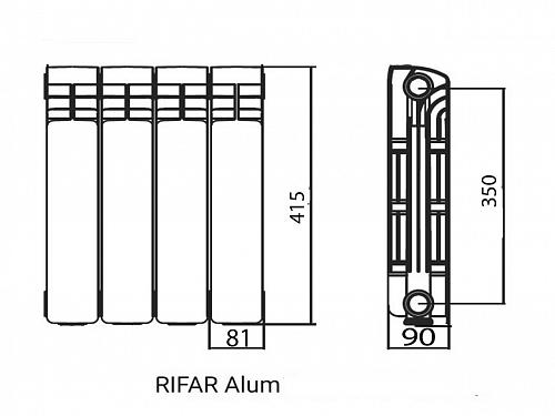 Rifar Alum 350 12  секции алюминиевый секционный радиатор
