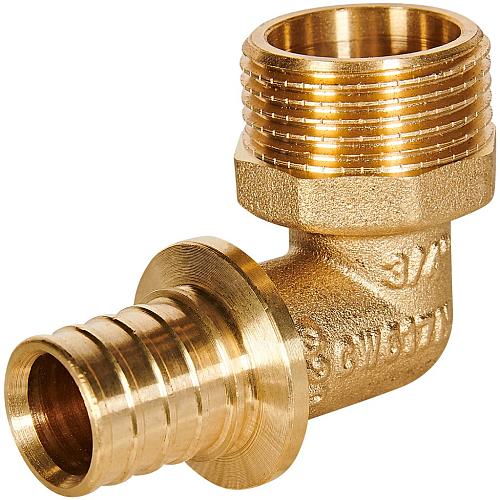 ROMMER Уголок-переходник с наружной резьбой 20xG3/4 для трубы из сшитого полиэтилена осевой