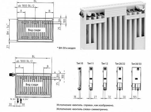 Kermi FKO 11  600х600 панельный радиатор с боковым подключением