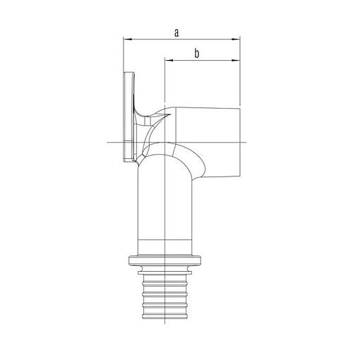 Проточный настенный угольник РЕХАУ 20/20-Rp 1/2 короткий RX+ арт. 14564041001