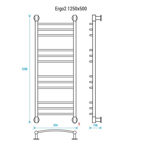 Energy Ergo2 1250x500 Электрический  полотенцесушитель 