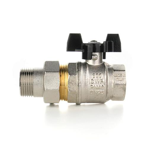 Elsen Кран шаровой, Strong T, НВ 1", ручка - бабочка, с накидной гайкой