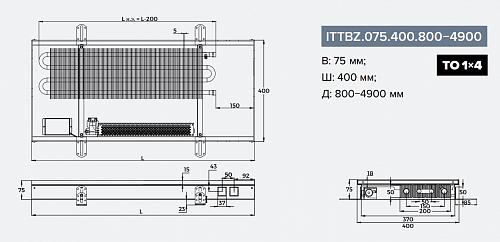 Itermic ITTBZ 075-1400-400 внутрипольный конвектор