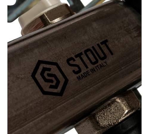 SMS 0932 000008 STOUT Коллектор из нержавеющей стали без расходомеров, с клапаном вып. воздуха и сливом 8 вых.