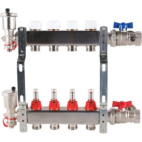 ROMMER Коллектор из нержавеющей стали в сборе с расходомерами 04 вых.