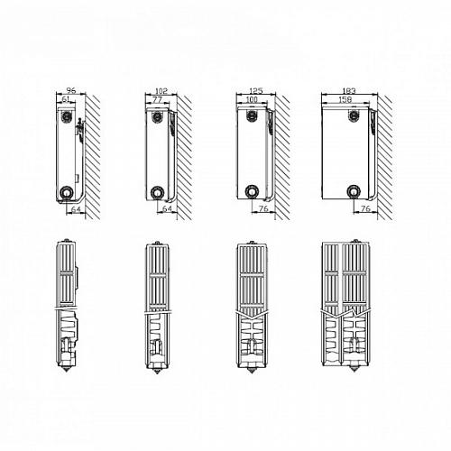 STELRAD Compact 21  300х400 Стальные панельные радиаторы с боковым подключением