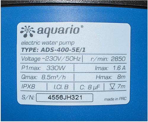 Aquario ADS-400-5Е/1 дренажный насос 