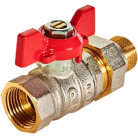 ROMMER Кран шаровой с американкой, ВР/НР, ручка бабочка 1/2"