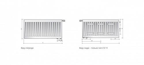 Purmo Ventil Compact CV22 300x600 стальной панельный радиатор с нижним подключением