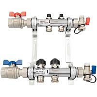 Комплект коллекторов для радиатороной разводки HKV с шаровыми кранами