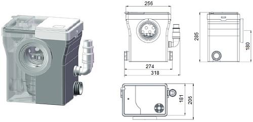 Jemix STF-400 Compact Канализационная установка с измельчителем