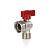 Elsen Кран шаровой угловой НВ 3/4" - 3/4", ручка - флажок красная, с накидной гайкой