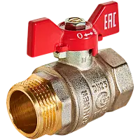 ROMMER Кран шаровой, ВР/НР, ручка бабочка 1"