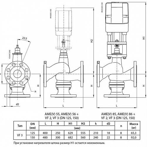 Danfoss VF 3 DN15 (065Z3354) Клапан регулирующий фланцевый Kvs-2,5 м3/ч