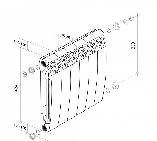 Royal Thermo Biliner 350 Bianco Traffico /12 секции БиМеталлический радиатор