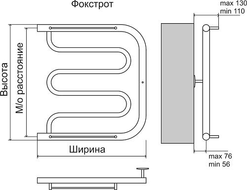 Terminus Фокстрот 1" 600х600 Водяной полотенцесушитель 