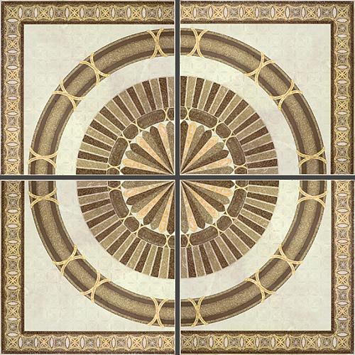 Porcelanite Dos 5008 Roseton Rect.Rodas Ivory 100x100 см Панно