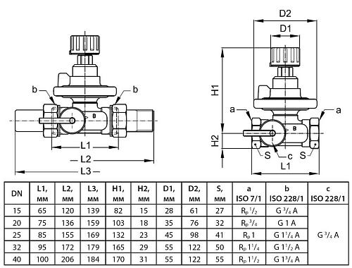 Danfoss ASV-P DN20 (003L7622) Балансировочный клапан  в/р