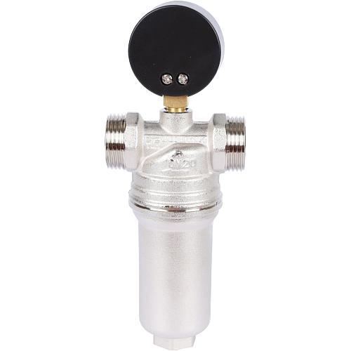 Tiemme  1 1/4" Фильтр с манометром со сгонами, с латунной колбой, самопромывной