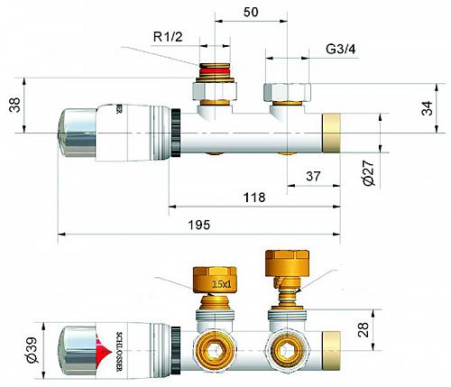 Schlosser узел подключения DUO-PLEX Черный RAL 9005 Угловой, левый