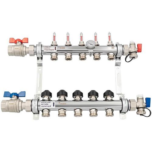 РЕХАУ К-т коллекторов HKV-D из нерж. стали на 5 контура с шар. кранами
